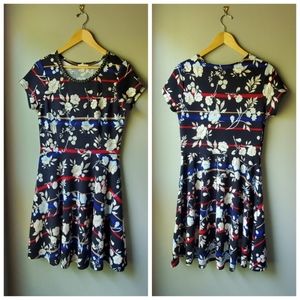 Maison Jules Fit and Flare Shirt Sleeve Dress